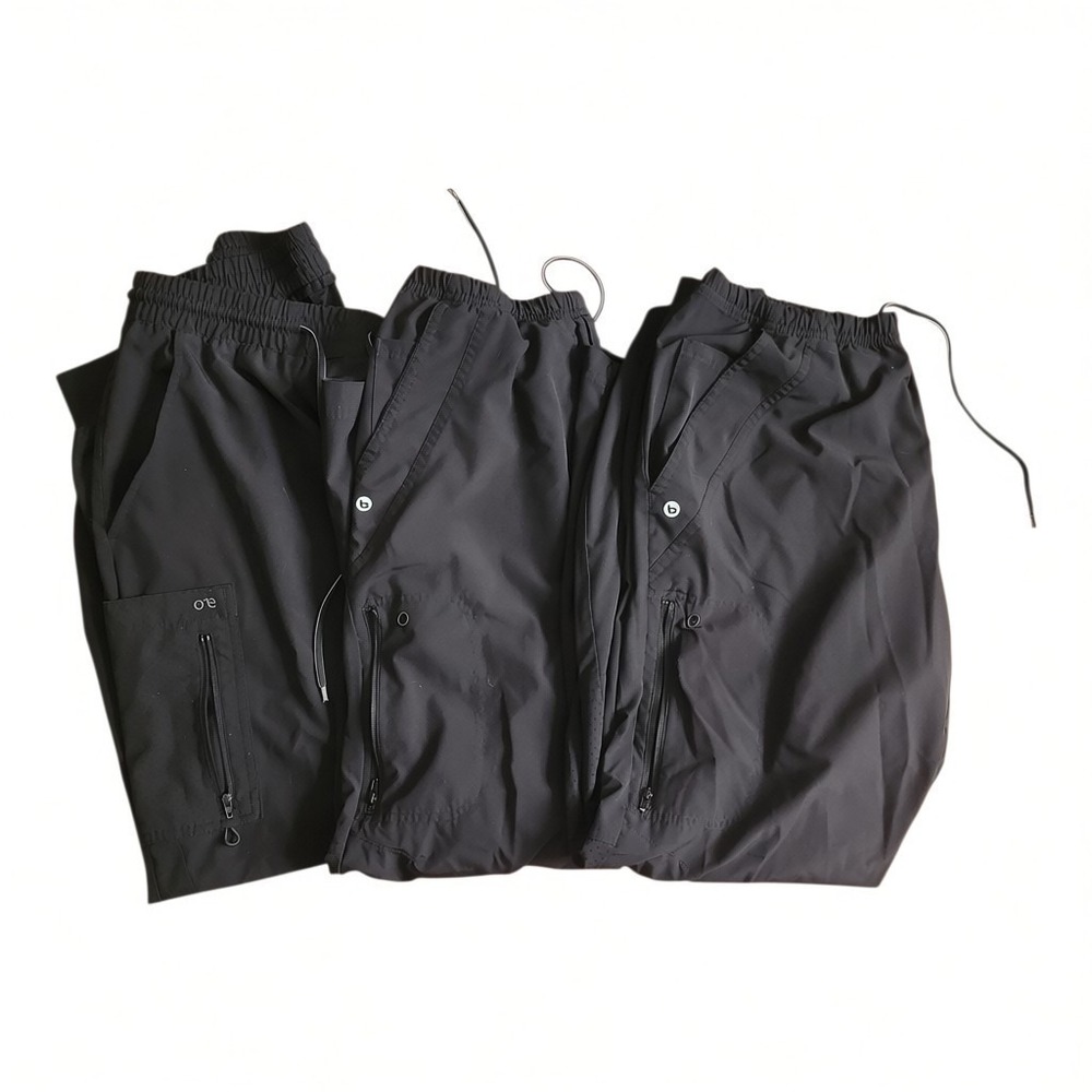 Barco One Scrub Pants Womens Size M Short MS Black Medical Drawstring Waist Lot